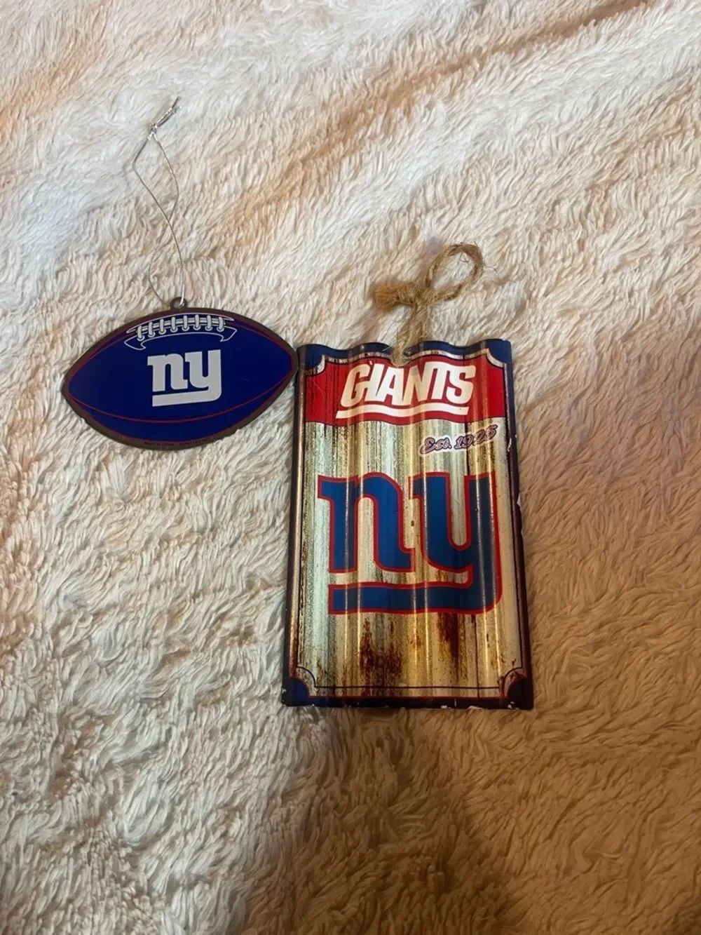 New York Giants Hanging Ornaments - Blue & Red